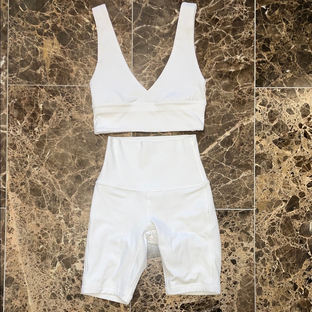 lululemon white workout set